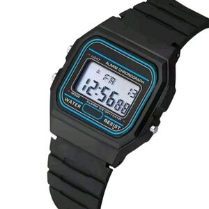 Digital Sport Watch - Black with Blue Accents